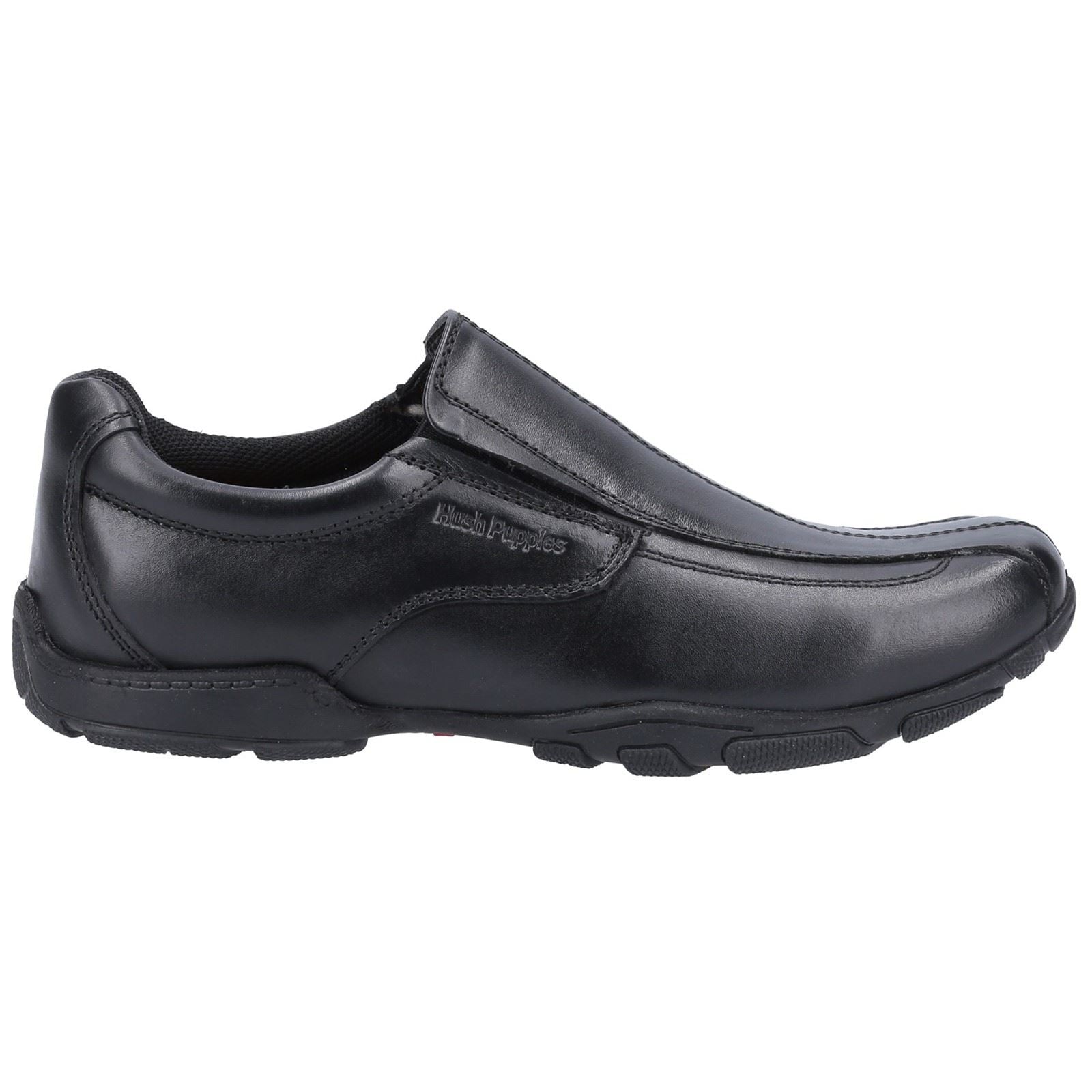 Hush Puppies Elijah Senior Lederslipper In Schwarz Für Jungen