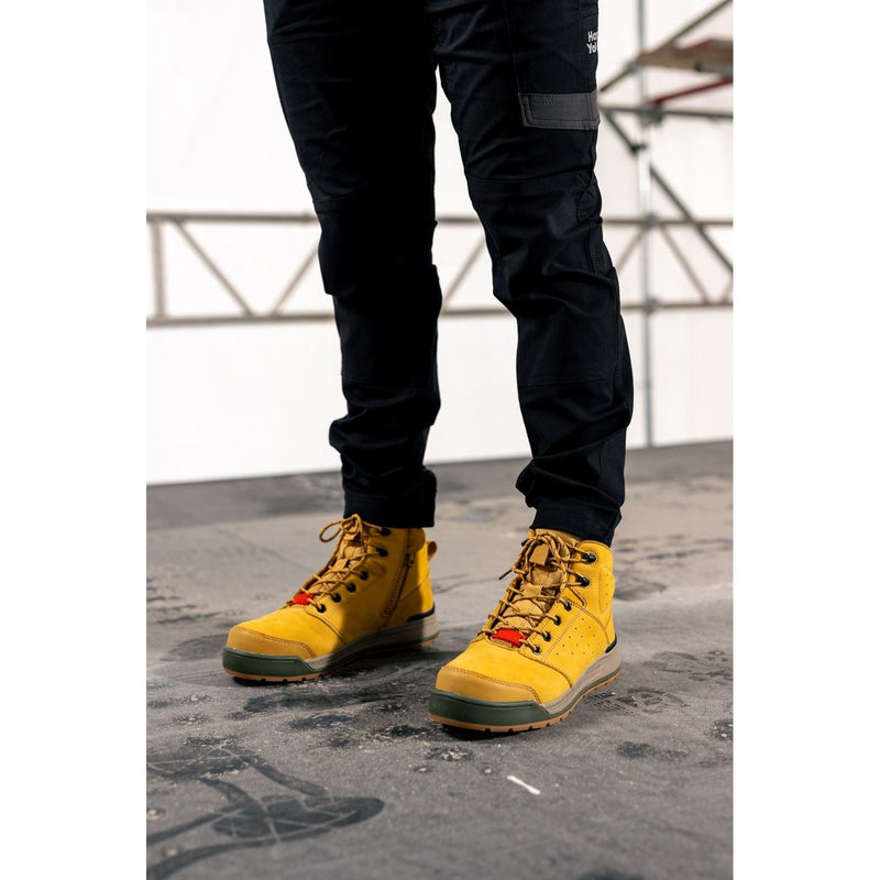 Hard Yakka Dreitausendsechsundfünfzig Spitzenreißverschluss Leder Weizen Sicherheitsschuhe