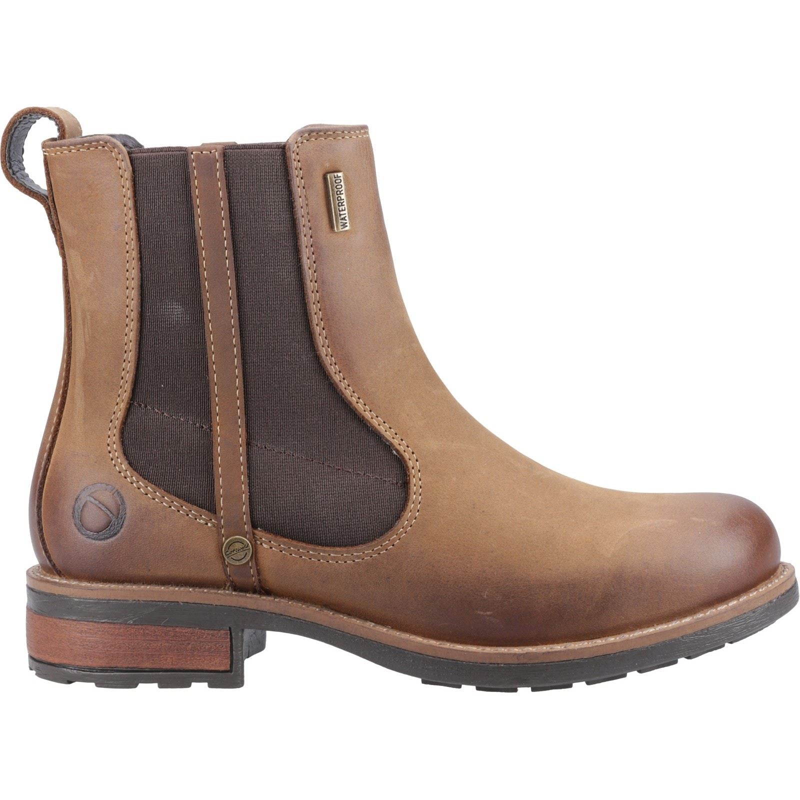 Cotswold Notgrove Damen Chelsea Stiefel aus braunem Leder