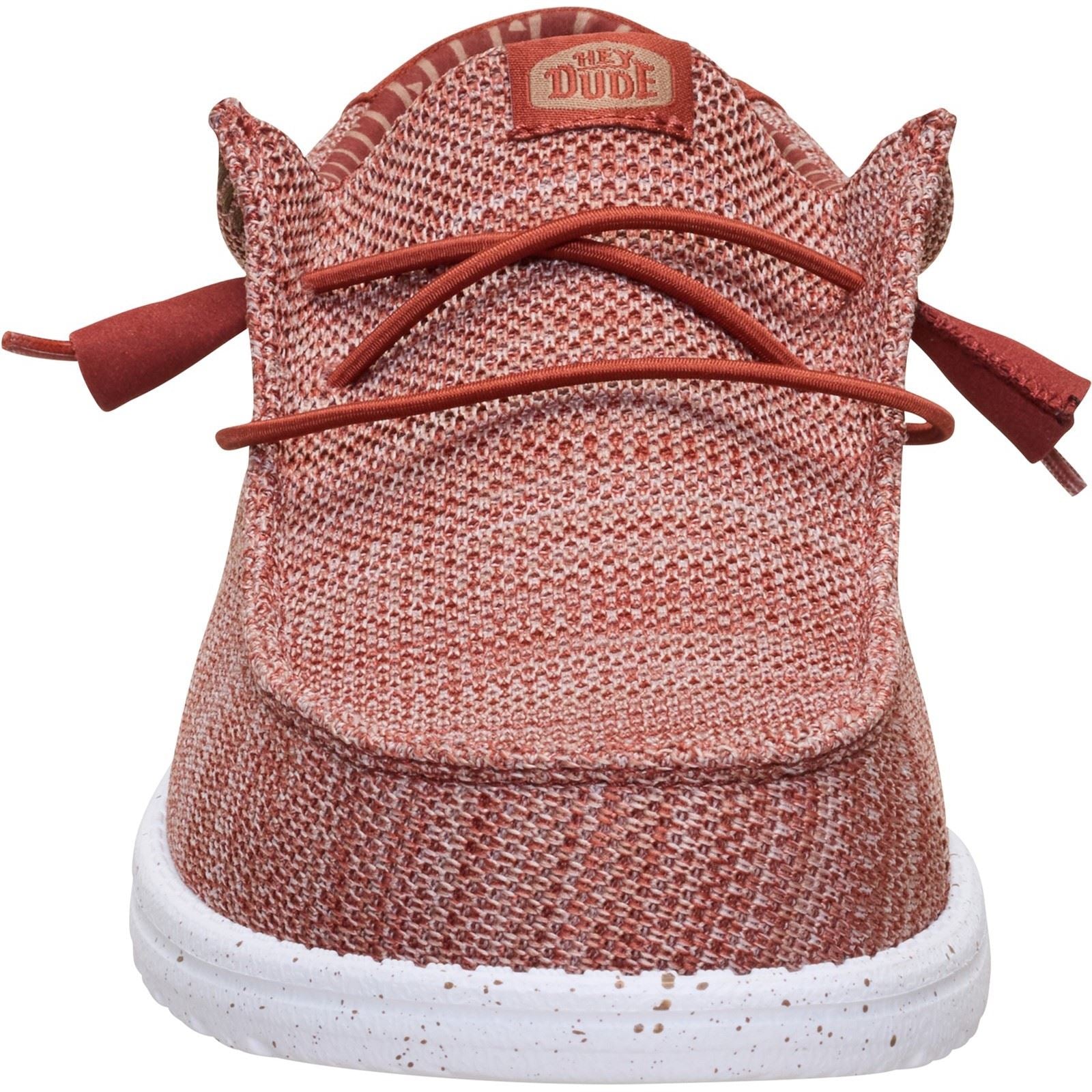 HEYDUDE Wally Stretch Sox Polyester Herren Slipper In Verbranntem Rot/Mehrfarbig