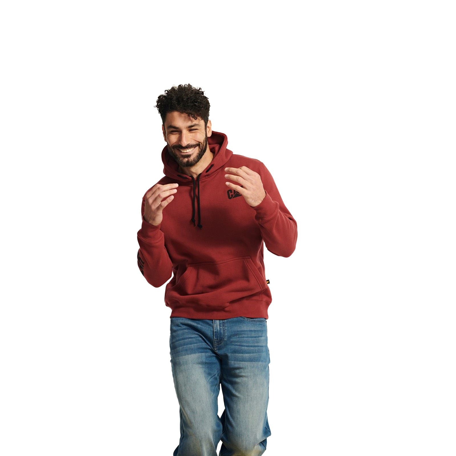 Caterpillar Trademark Banner Baumwolle Herren Roter Kapuzenpullover