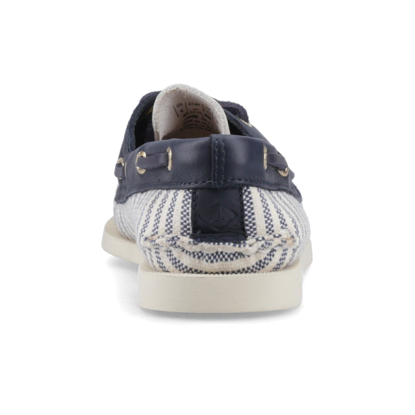 Sperry Authentic Original Textile Damen Bootsschuhe In Weiß/Marineblau