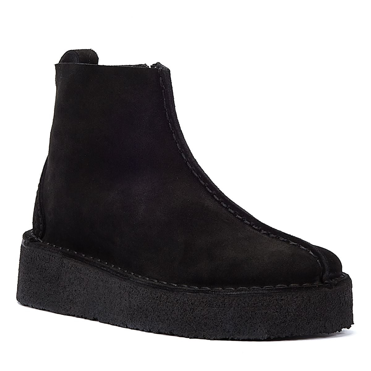 Clarks Originals Trek Keil Wildleder Damenstiefel In Schwarz