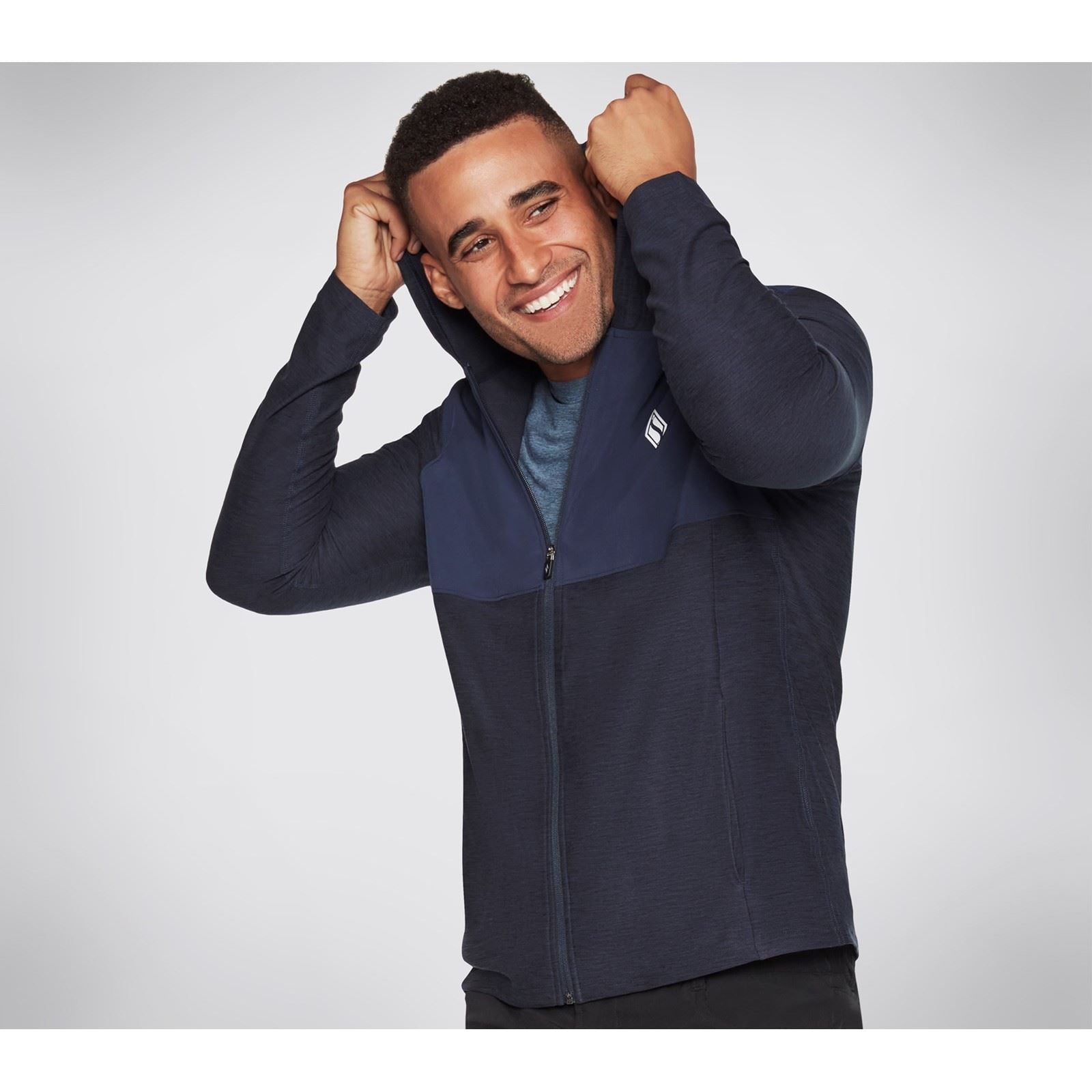 Skechers Performance Skech Knits Ultra Go Lite Full Polyester Herren Blau Kapuzenpullover