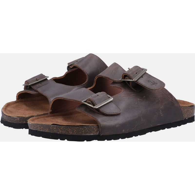 Hush Puppies Nash Slider Leder Herren Sandalen In Braun