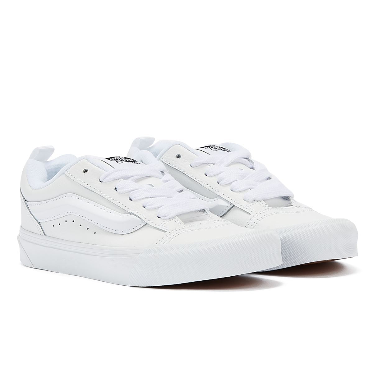 Vans Knu Skool Leder Wahre Damen Weiße Turnschuhe