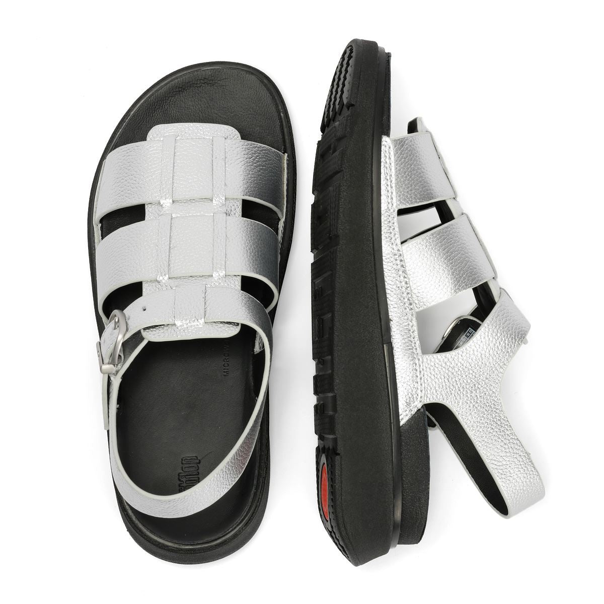 FitFlop GEN-FF Fisherman Leder Damen Silber Sandalen