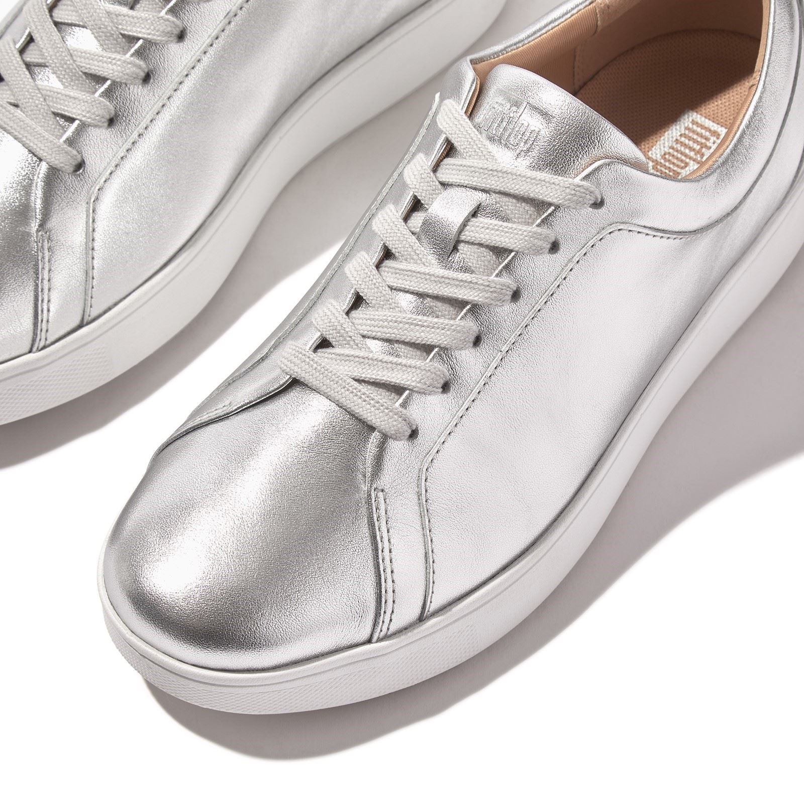 Fitflop Rally Leder Damen Silber Sneakers