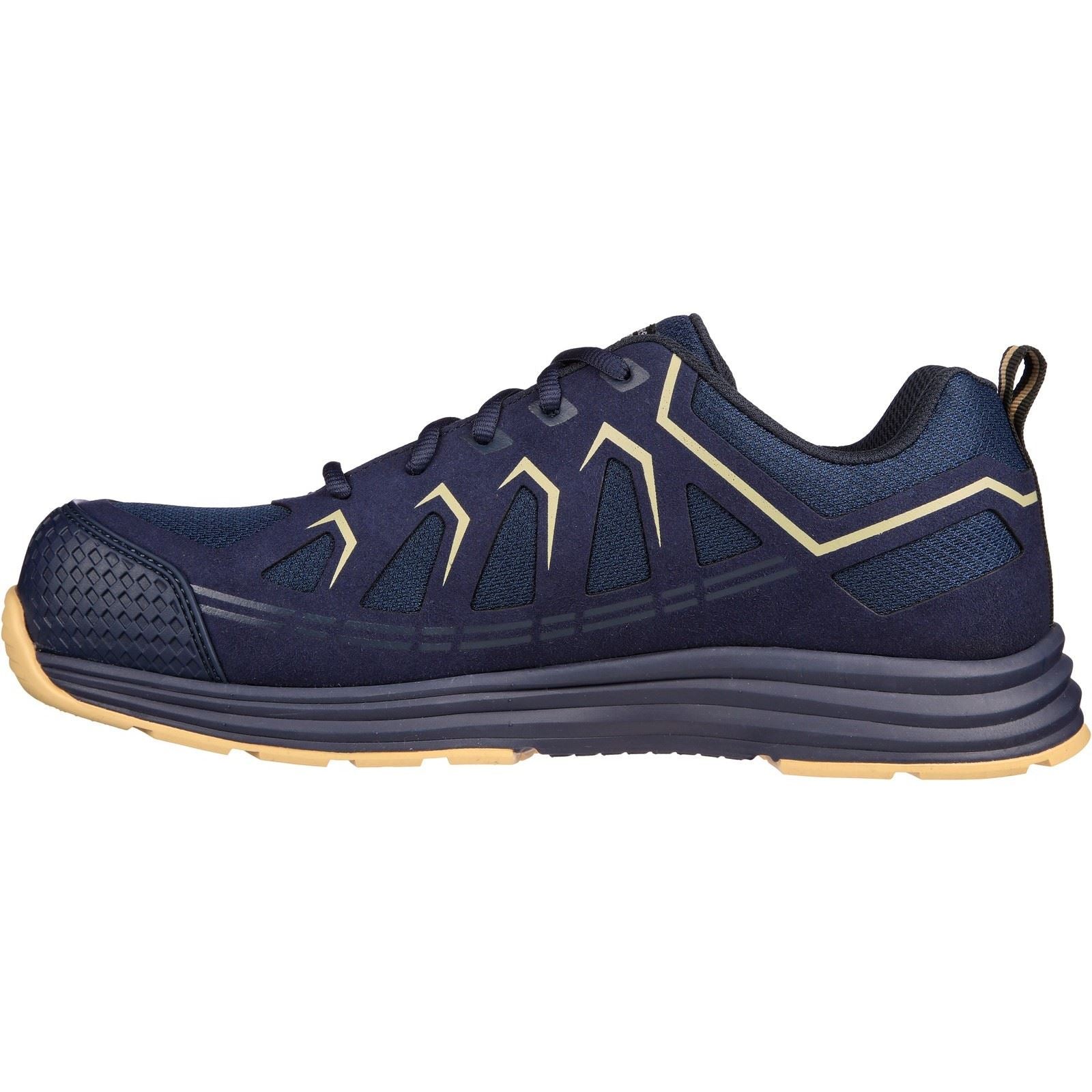 Skechers Workwear Malad II Textile Herren Sicherheits Sneaker In Marineblau/Tan