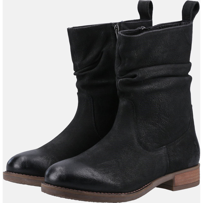 Hush Puppies Emilia Damenlederstiefel In Schwarz