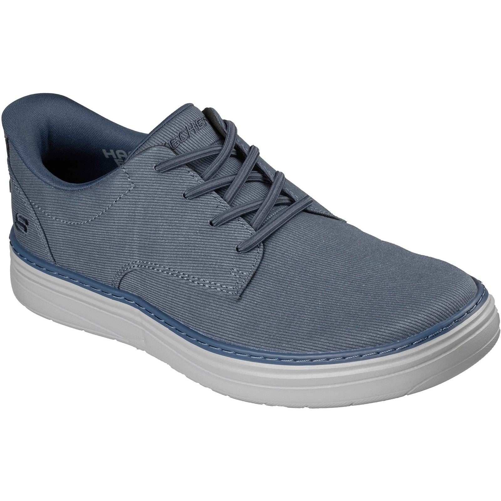 Skechers Hyland Justino Textile Herren Schuhe In Marineblau Mit Schnürung