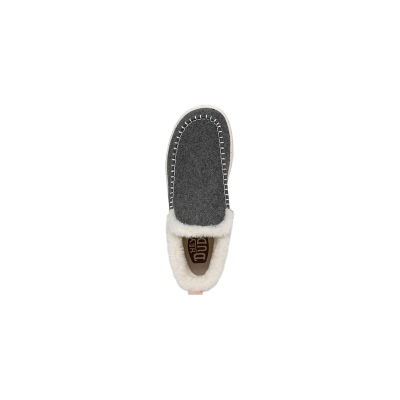 HEYDUDE Denny Wool Faux Shearling Damen Graue Stiefel