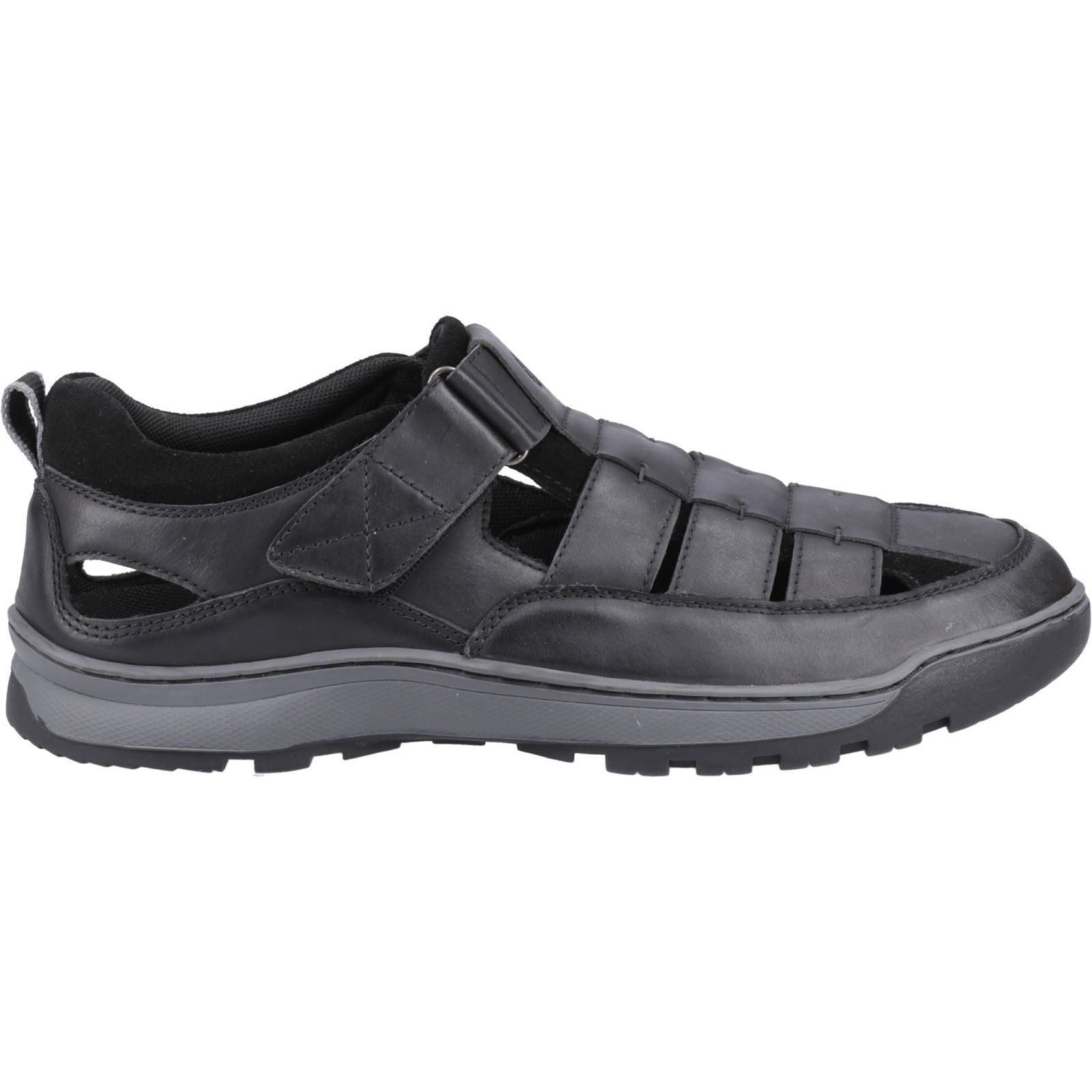 Hush Puppies Rucker Herren Sandalen Aus Schwarzem Leder