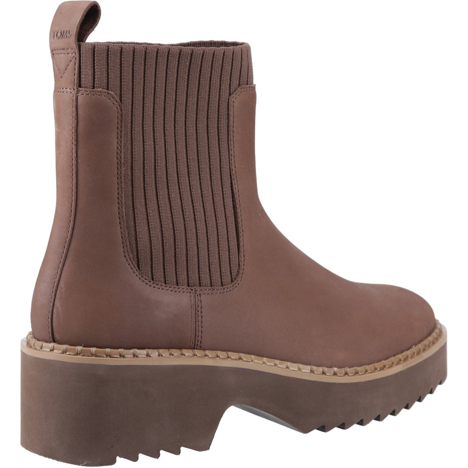 TOMS Millie Leder Damen Eichenbraune Absatzstiefeletten