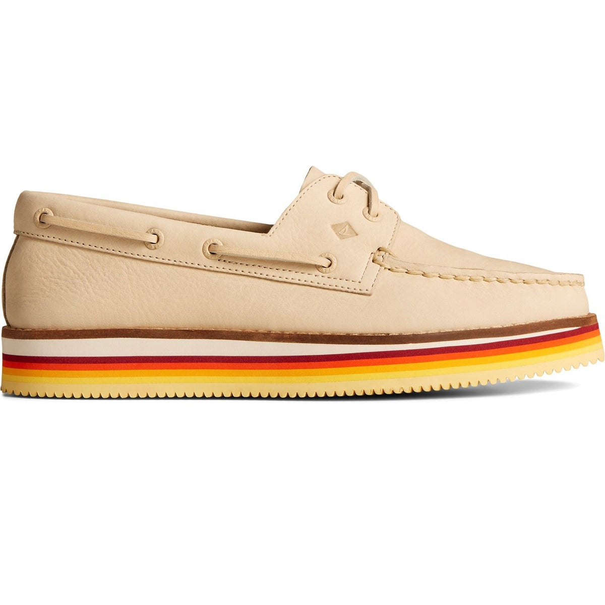 Sperry Authentic Original Stacked Damen Bootsschuhe Aus Leder In Elfenbein