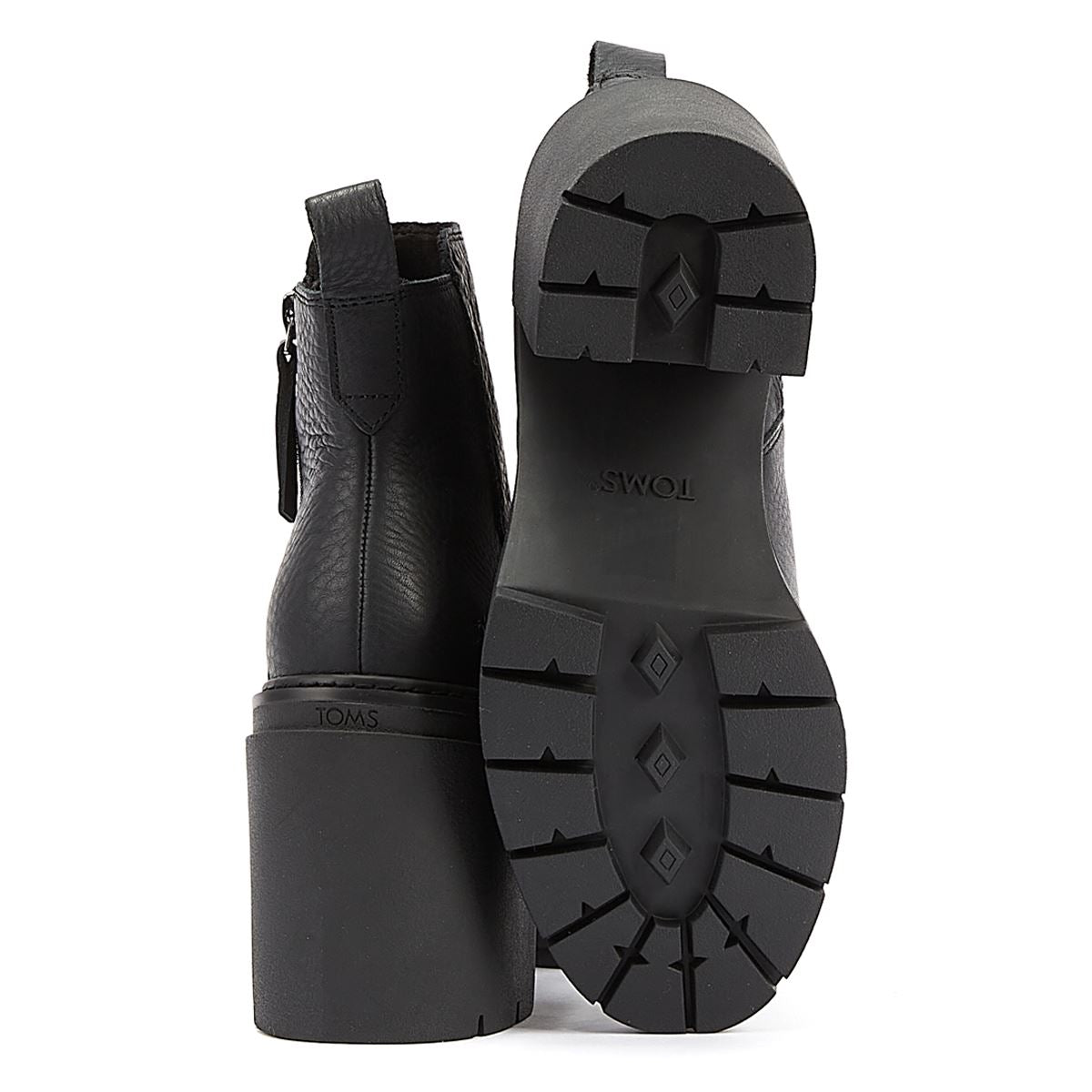 TOMS Lederstiefel Für Damen In Schwarz