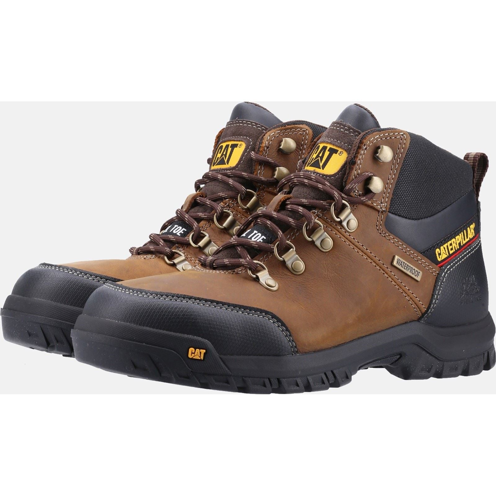 Caterpillar Rahmen Leder Dichtungsbraune Sicherheitsstiefel