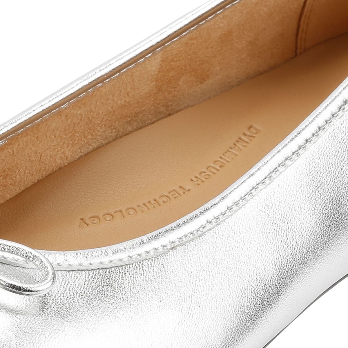 FitFlop Delicato Damen-Silber-Flats Aus Metallic-Leder