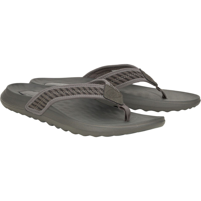 HEYDUDE Myers Flip Nu Prep Baumwollmischung Herren Flip Flops In Schwarz/Granitgrau