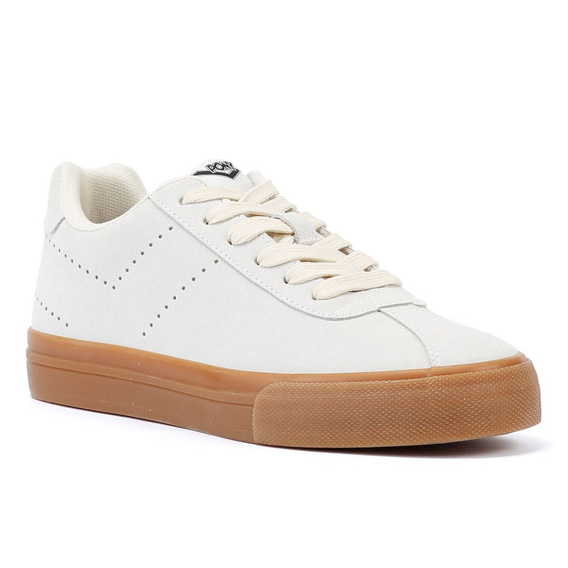 Pony Highbridge Low Wildleder-Weiße Turnschuhe
