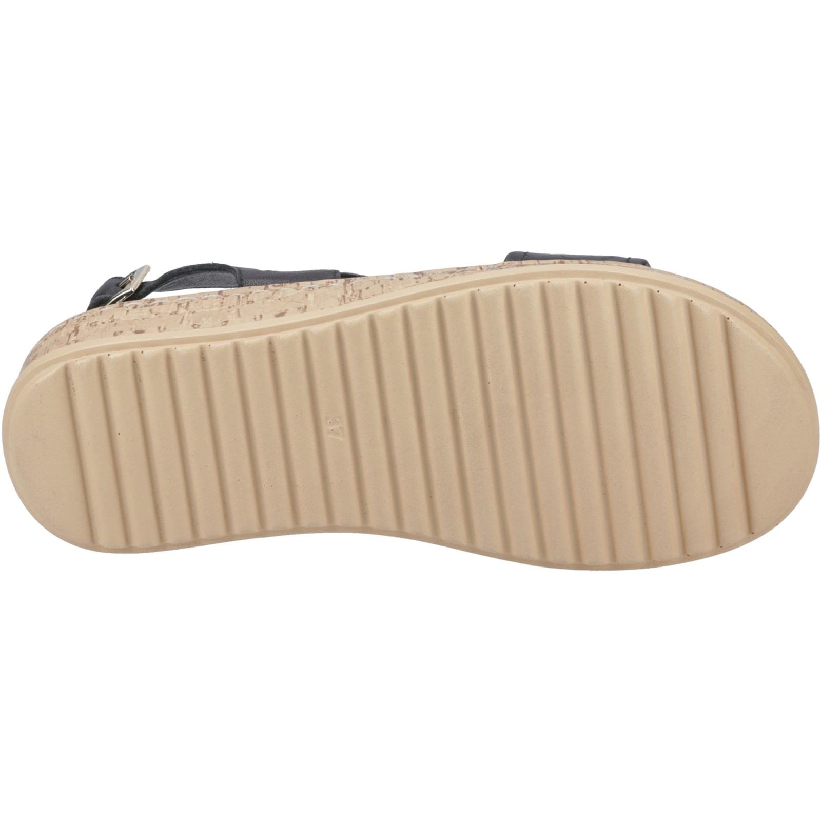 Hush Puppies Ebony Wide Fit Damen Sandalen Aus Schwarzem Leder