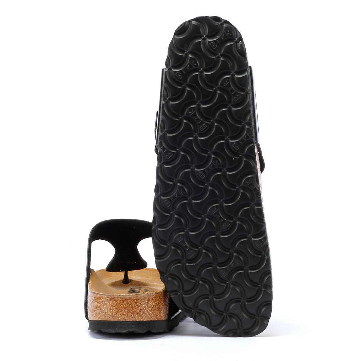Birkenstock Gizeh Damen-Sandaletten Aus Schwarzem Lackleder