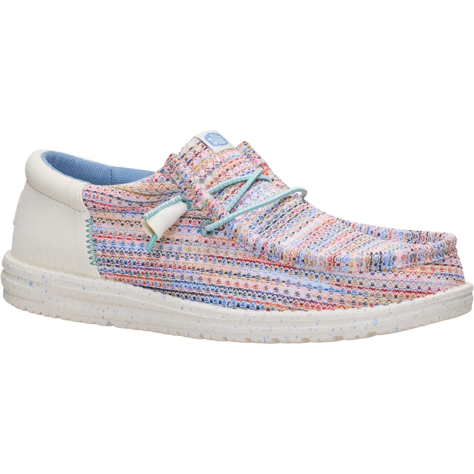 HEYDUDE Wally Funk Multi Mesh Polyester Herren Egret/Multi Mokassin Schuhe