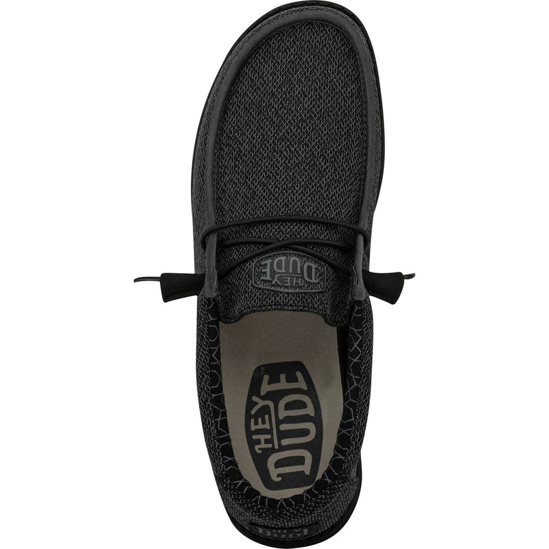 HEYDUDE Wally Sox Herren Bootsschuhe Aus Mikro-Wildleder In Total Schwarz