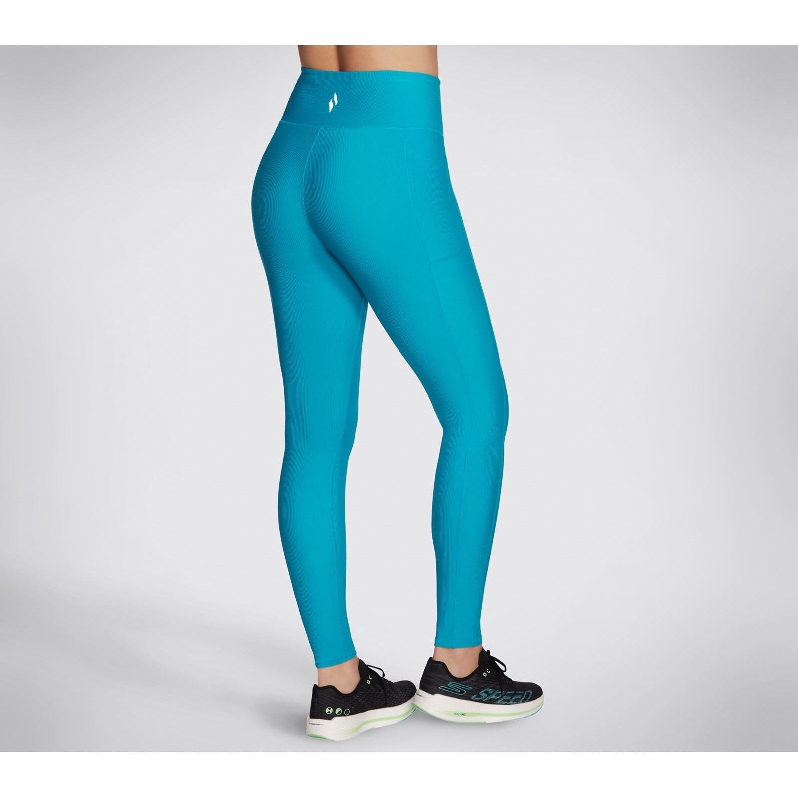 Skechers Performance GOFLEX Rib Nylon Damen Blaue Sportleggings