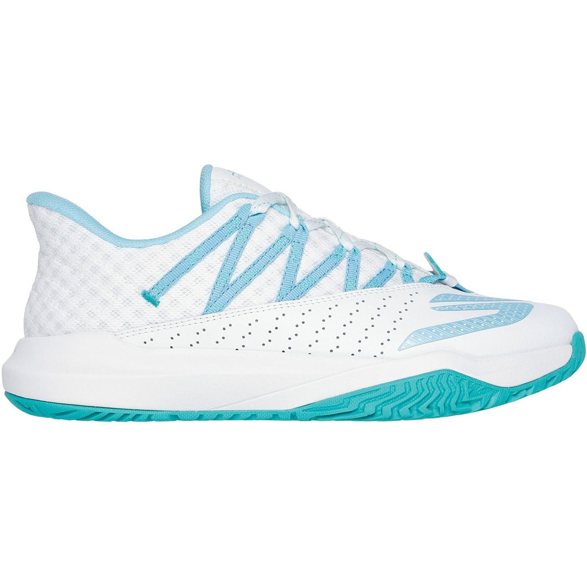 Skechers Performance Viper Court Rally Viper Court Rally Ledersneaker für Damen in Weiß/Hellblau