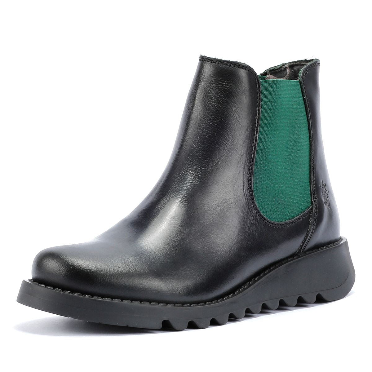 Fly London Salv Leder Damen Schwarze Farbe Stiefel