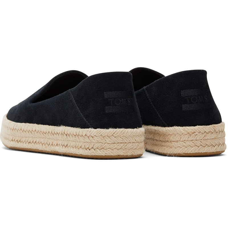 TOMS Carolina 100% Rindsleder Damen Schwarz Espadrilles