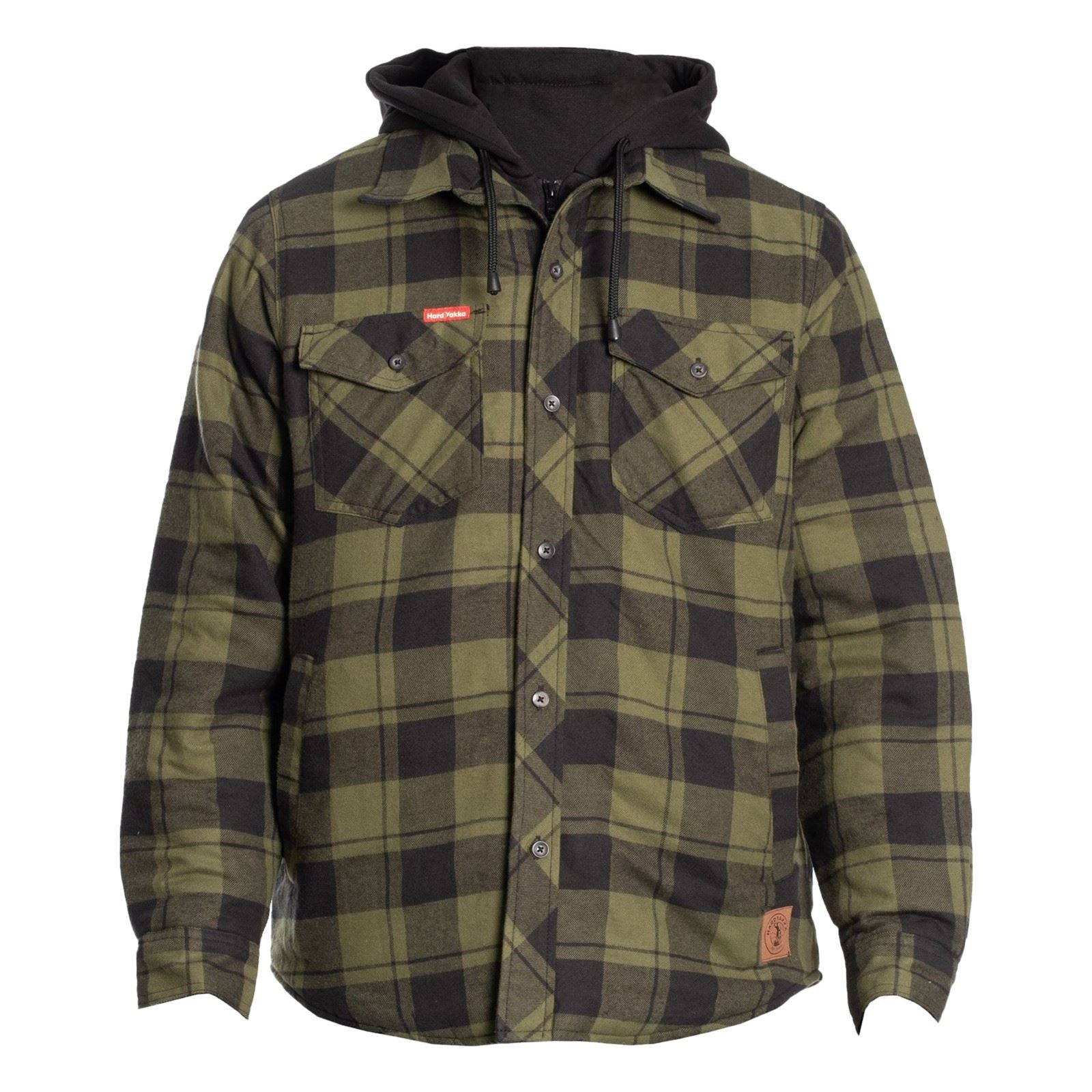 Hard Yakka Quilted Flannel Shacket Herren Grün Hemdjacke