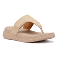 FitFlop F-Mode Go Adjustable Flatform Damen Beige Sandalen