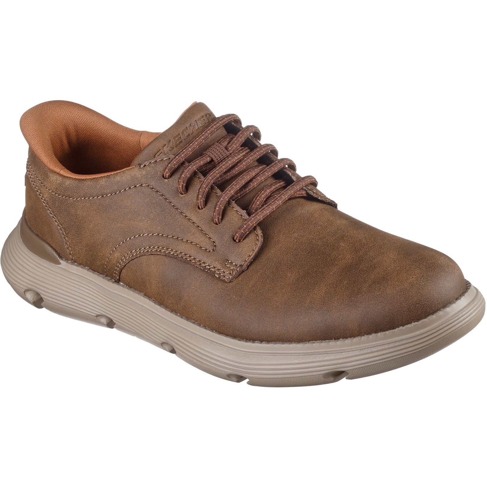 Skechers Garza Duran Herren Sneaker Aus Taupefarbenem Leder