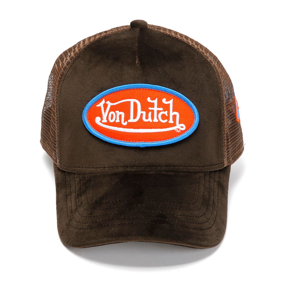 Von Dutch Velvet Trucker Baumwollbraune Kappen