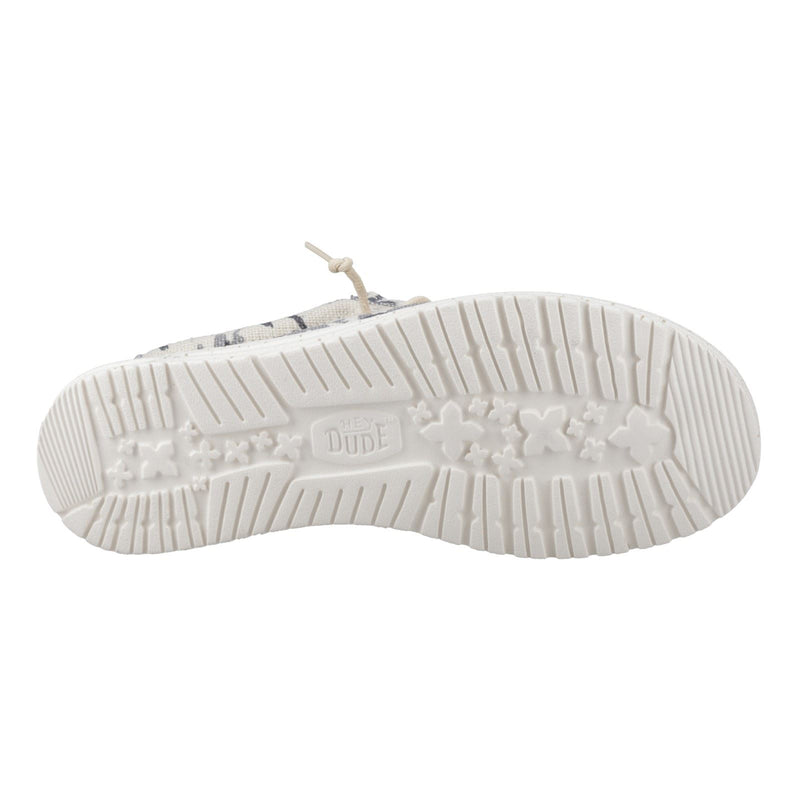 HEYDUDE Wally Palm Jute Jute Herren Egret/Cloud Blue Mokassin Schuhe