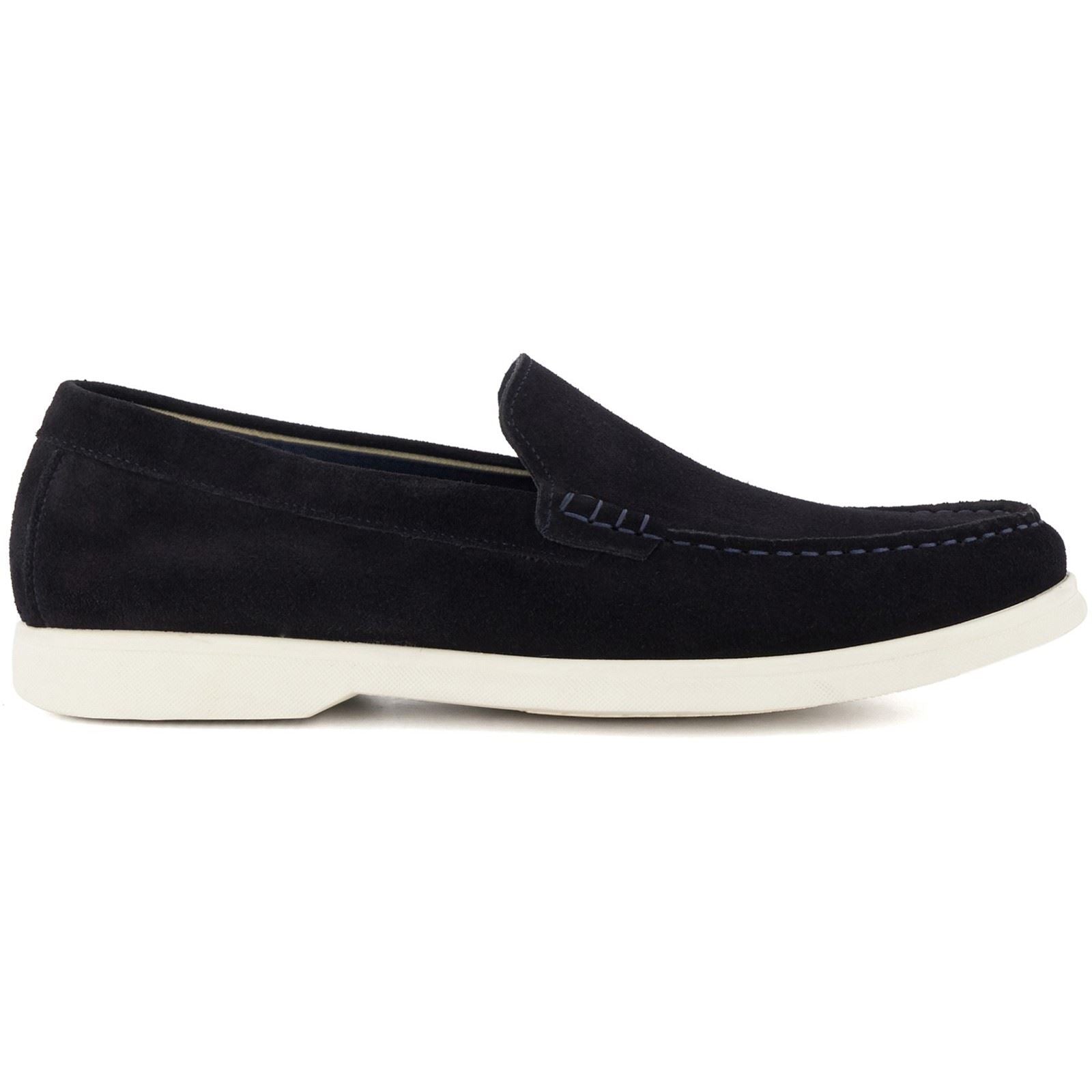 Dune Buftonn Herren Wildleder Mokassins In Marineblau