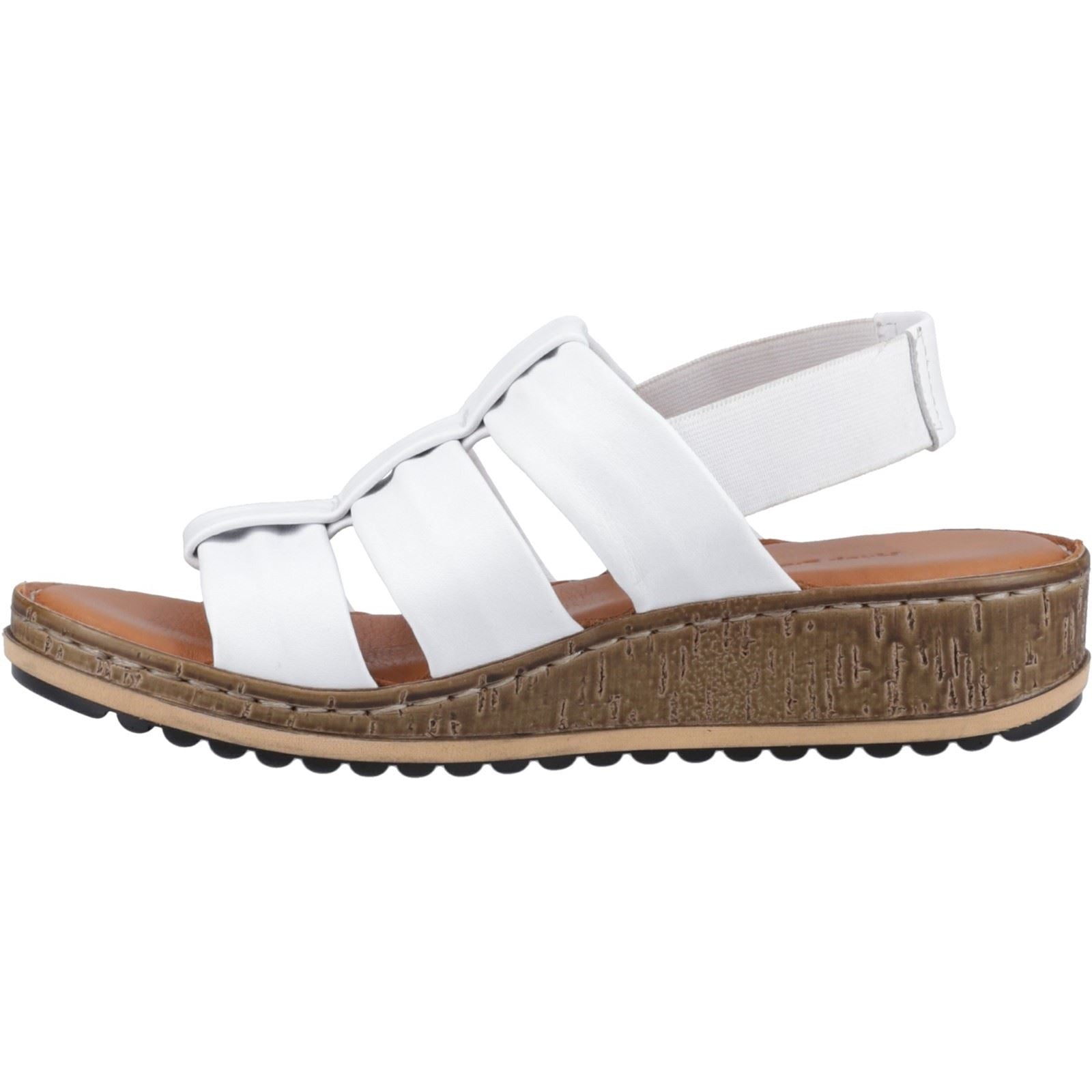 Hush Puppies Eden Wide Fit Damen Sandalen Aus Weißem Leder