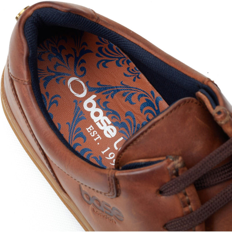 Base London Dalston Leder Herren Braune Mokassin Schuhe