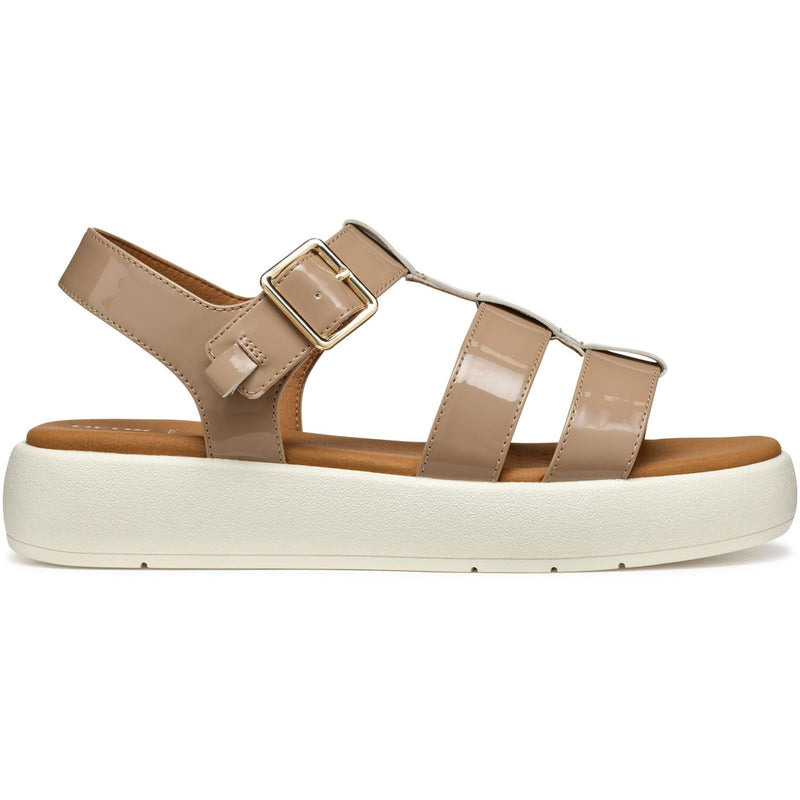 Geox D CAMALEI Synthetische Polyurethan Damen Caramel Sandalen