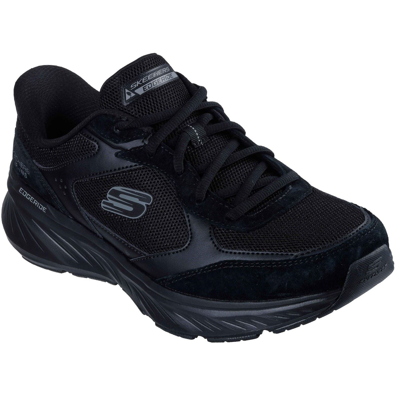 Skechers Edgeride Erlon Leder Herren Schwarze Sneakers
