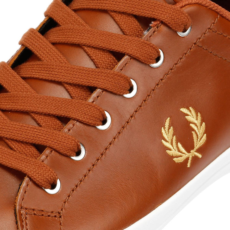 Fred Perry Baseline Herren Ledersneaker In Braun