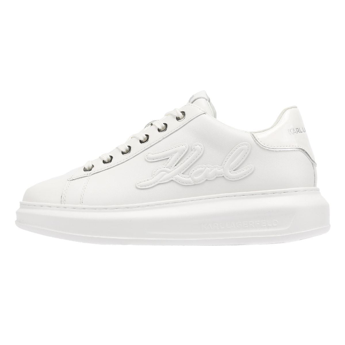 Karl Lagerfeld Kapri Signia Emboss Lo Lace Damen Sneaker Aus Weißem Leder