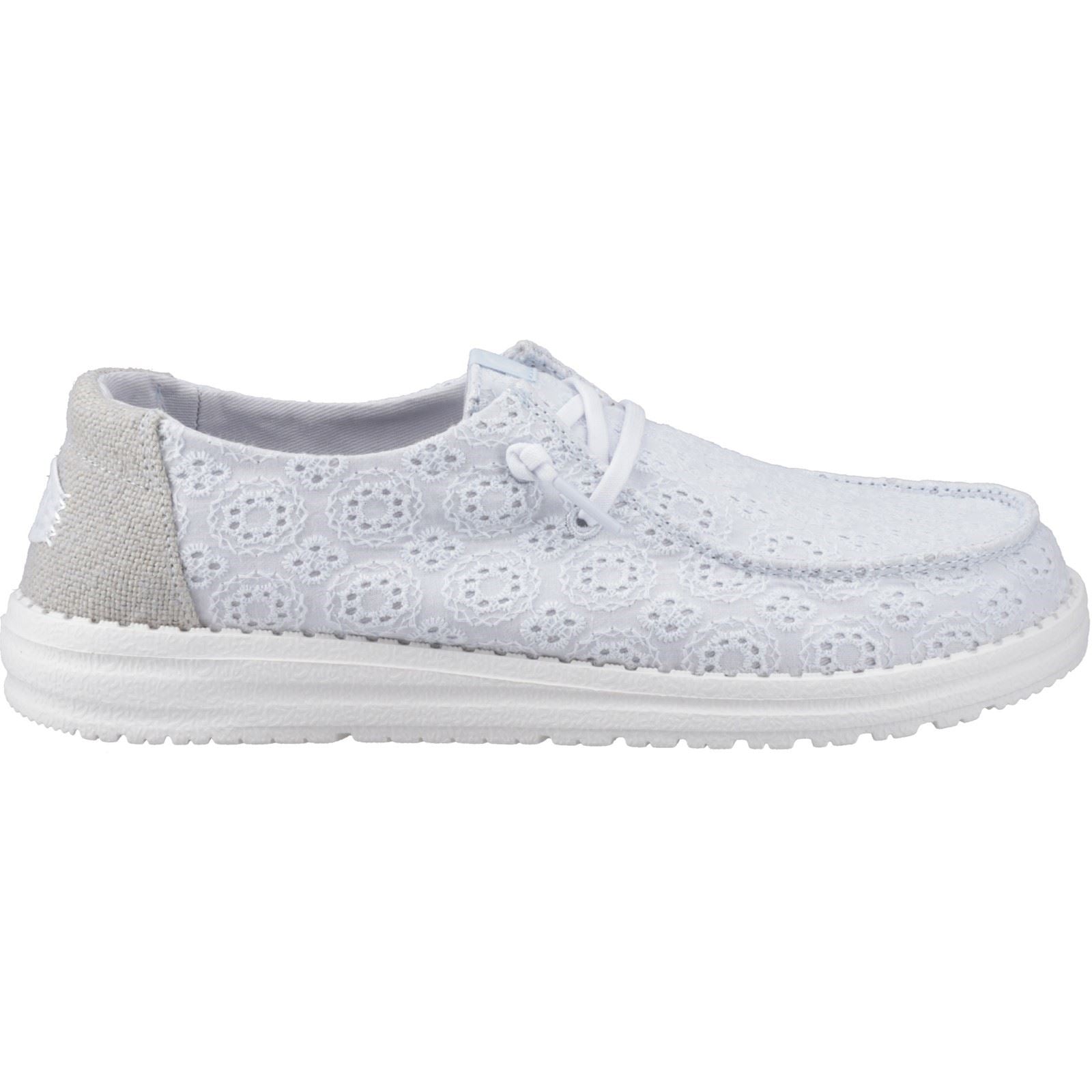 HEYDUDE Wendy Eyelet Lace Frauen Mokassin Schuhe Aus Baumwollmischung In Antikblau