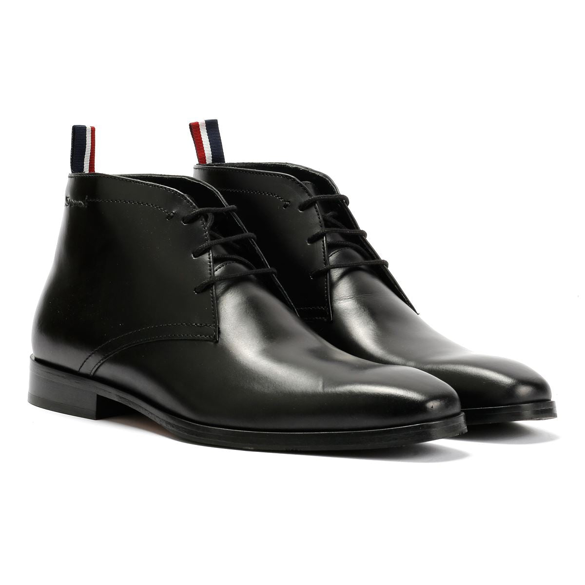 Ben Sherman London Leder Herren Schwarze Stiefel