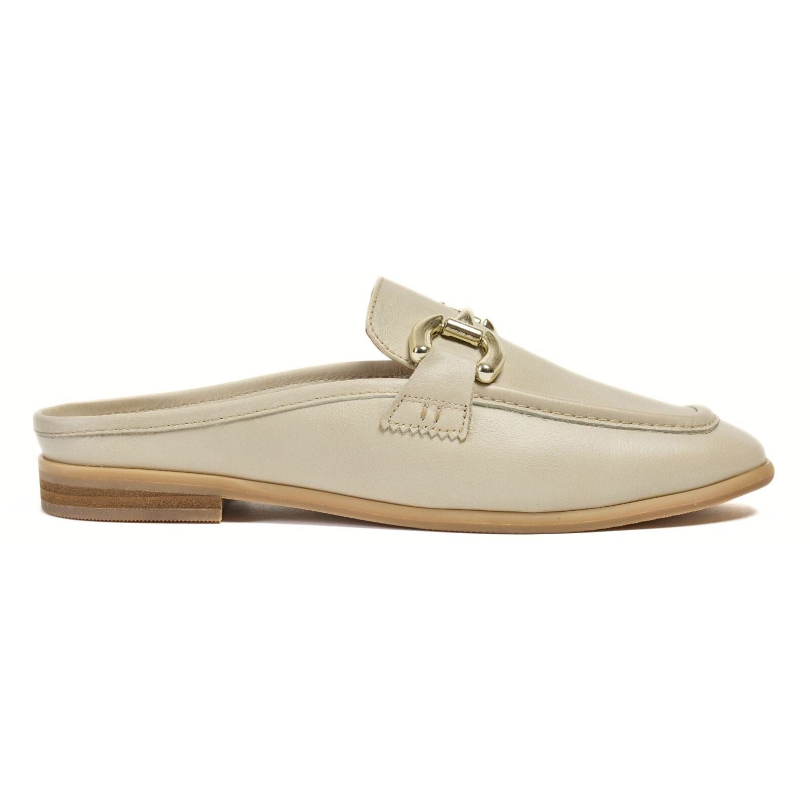 Pod Mila Damen Pantoletten Aus Leder In Taupe