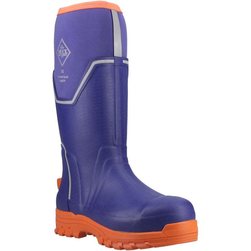 Muck Boots Grit S5 Herren Gummistiefel in Blau/Orange