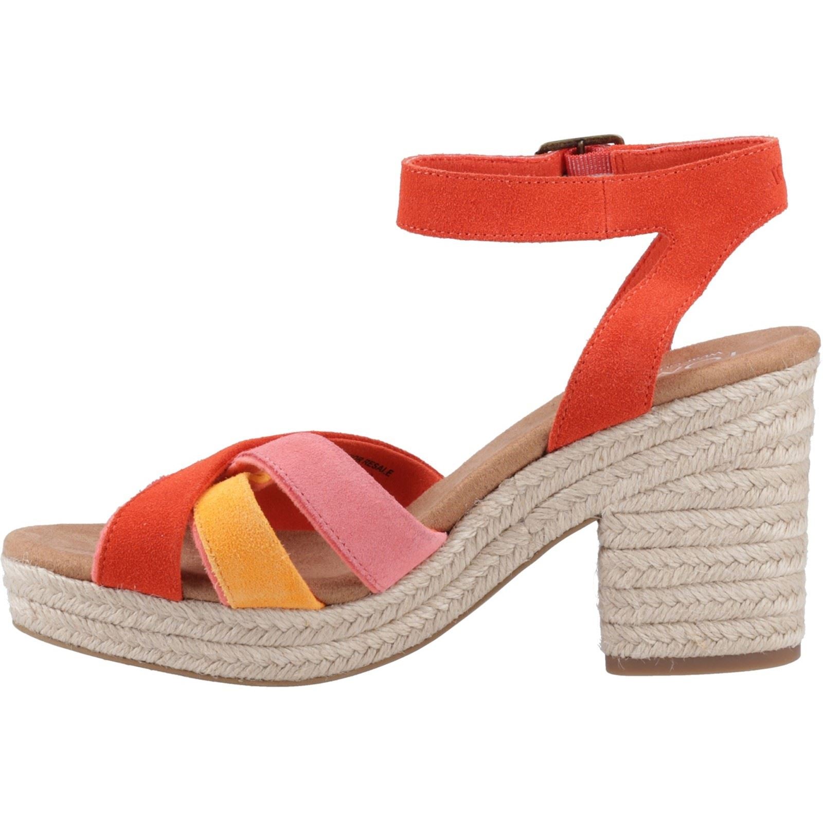 TOMS Majorca Strappy Damen Sandalen Aus Leder Mit Flammenmuster