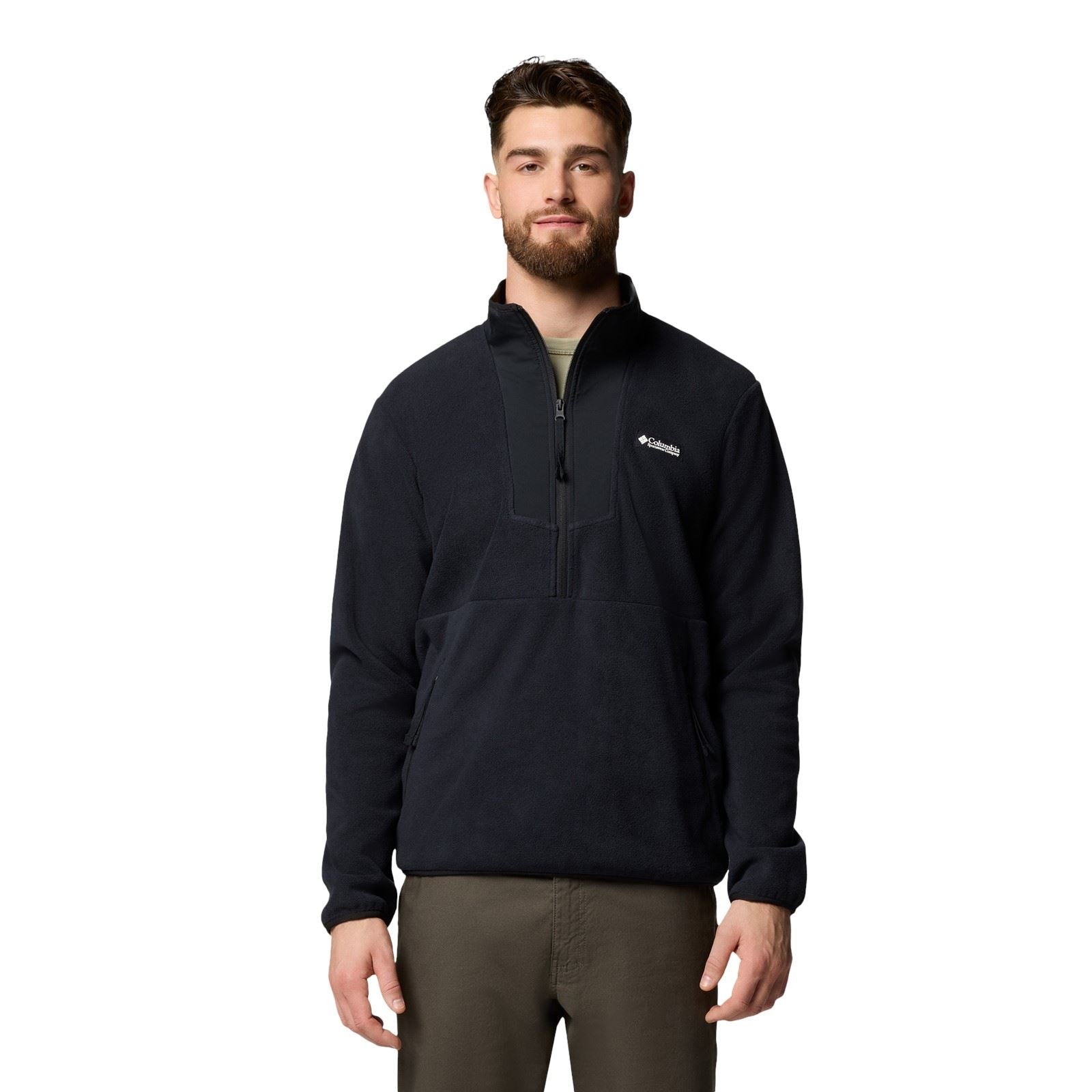 Columbia Sequoia Grove Half Zip Fleece Polyester Herren Schwarze Zip-Kragen-Pullover